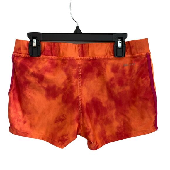 Nike Small Athletic Shorts Orange Tie Dye Dri-Fit Stretch Running - Picture 4 of 9
